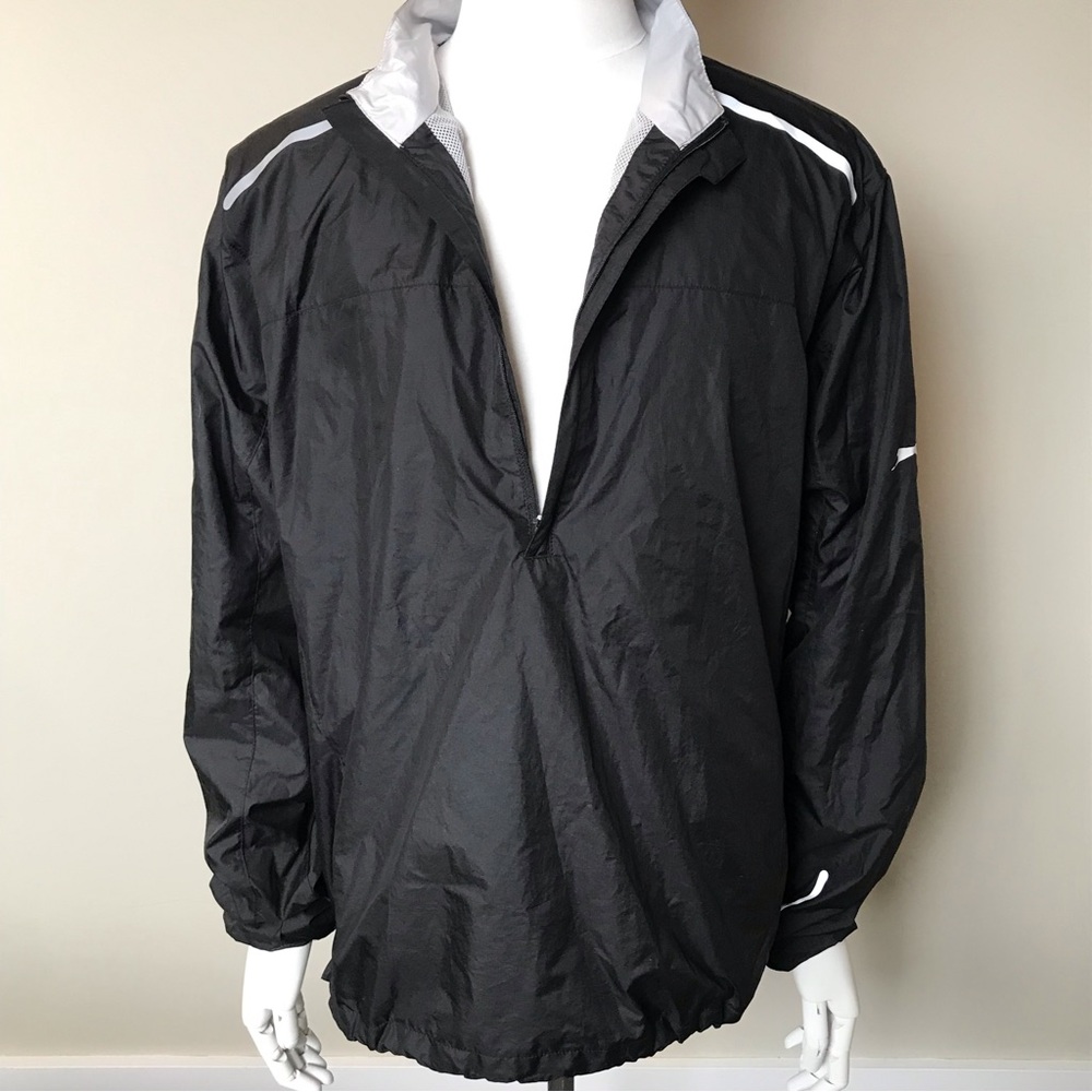 Slazenger 1/2 Zip Pullover Lightweight Black Athletic Jacket